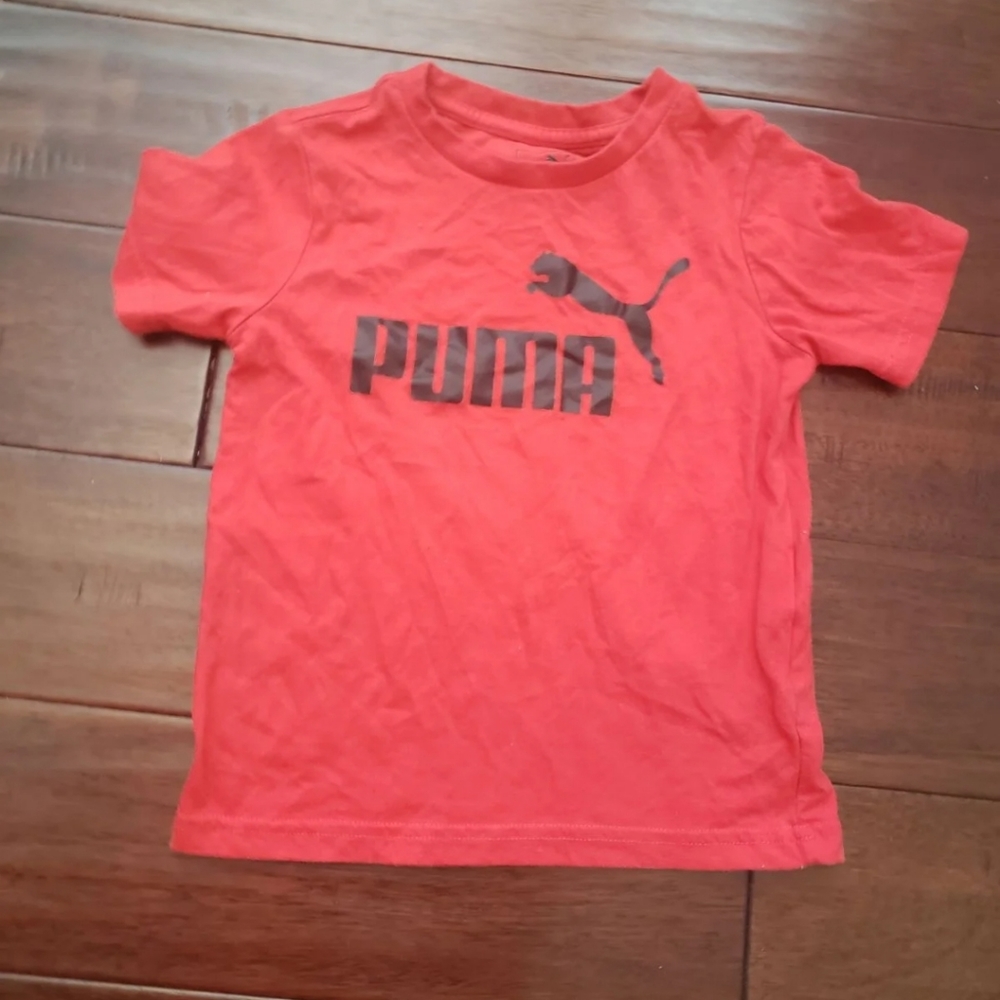 Boys Red & Black Puma Shirt